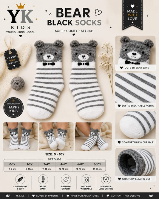 Socks Bear Black